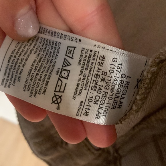 Gap girls 10/11 large tan khaki denim jean jacket - Picture 4 of 4